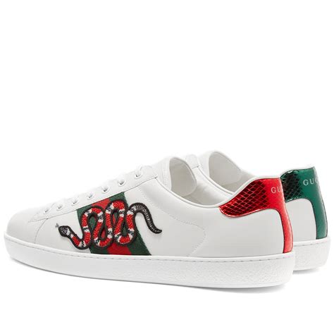 gucci new ace snake lace up sneakers|Gucci ace metallic snakeskin sneakers.